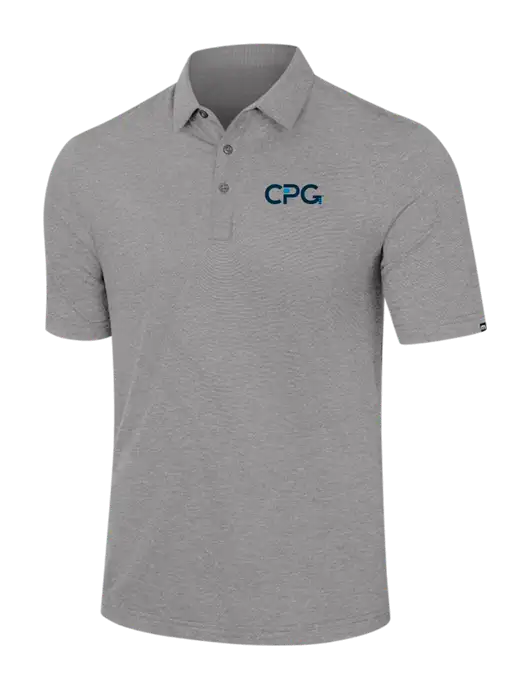 TravisMathew Light Grey Heather Sunnyvale Polo w/CPG Logo