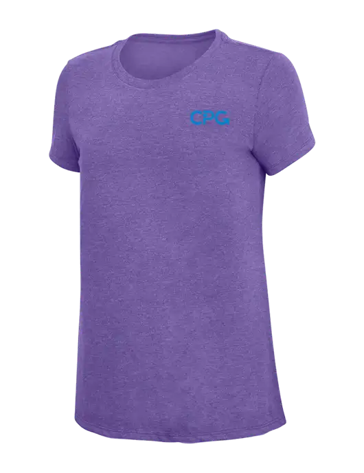 Womens Simply Soft Purple Frost 4.5oz  Poly/Combed Ring Spun Cotton T-Shirt w/CPG Logo