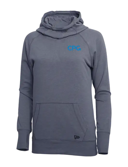 New Era True Navy Heather Womens Tri-Blend Fleece Pullover Hoodie w/CPG Logo