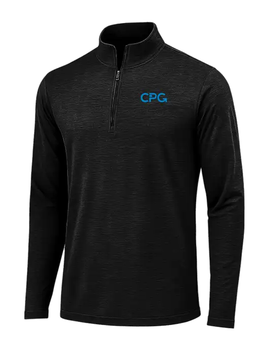 Black Triad Solid Posicharge Tri-Blend Wicking 1/4 Zip Pullover w/CPG Logo