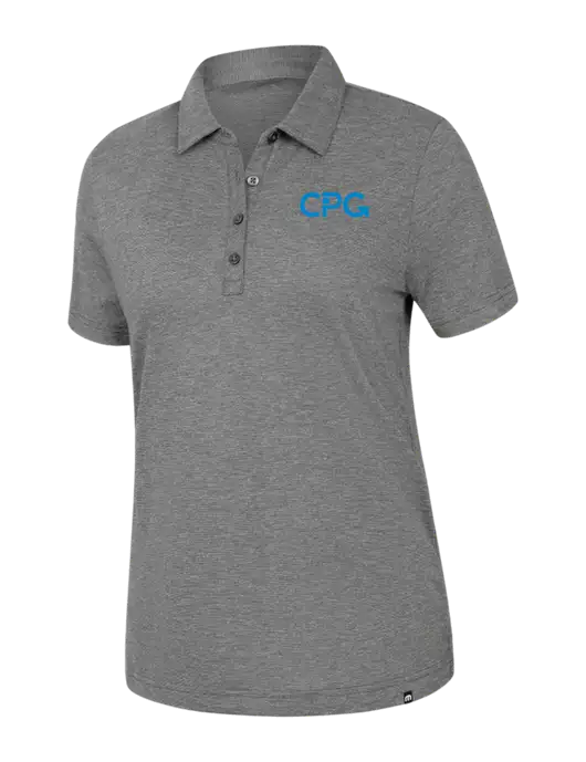 TravisMathew Womens Dark Grey Heather Sunnyvale Polo w/CPG Logo
