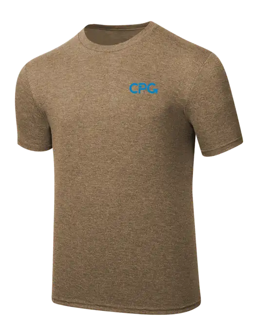 Simply Soft Light Brown Heathered 4.5oz  Poly/Combed Ring Spun Cotton T-Shirt w/CPG Logo