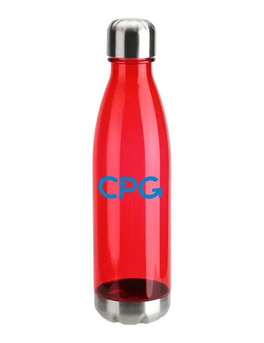 Bayside Tritan Red 25 oz Bottle with Stainless Base and Cap w/CPG Logo