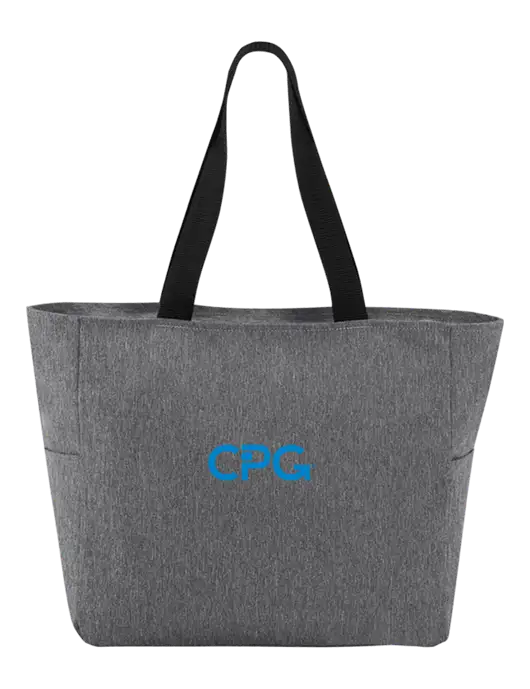 Everyday Heather Grey Zip Tote  w/CPG Logo