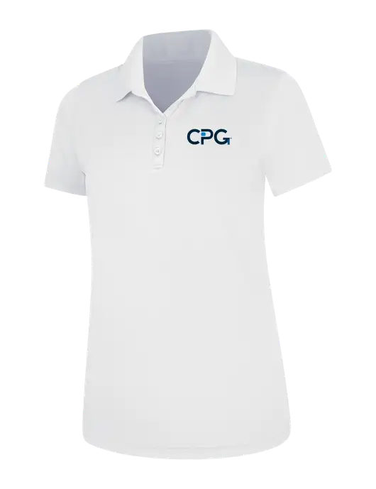 White Womens Dry Zone UV Mesh Polo w/CPG Logo