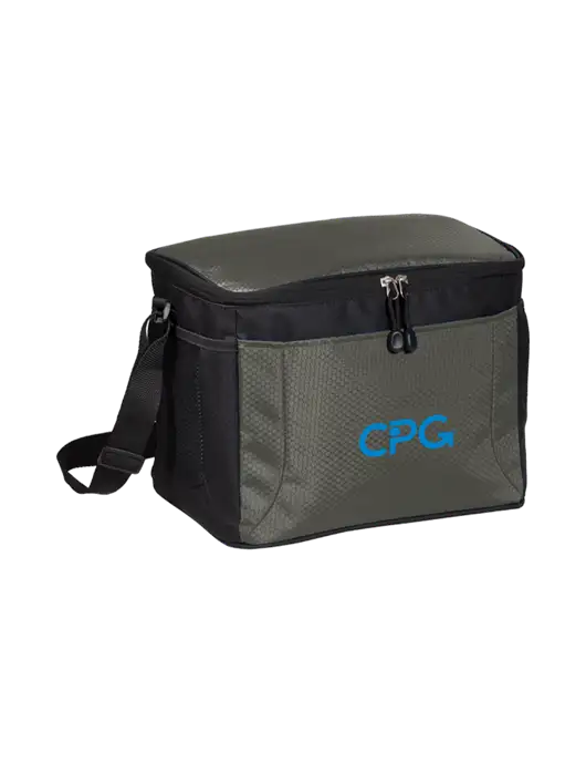 12 Can Grey/Black Cube Cooler w/CPG Logo