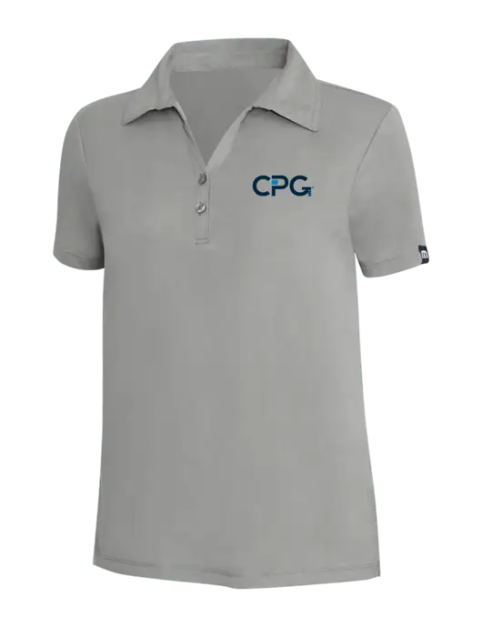 TravisMathew Light Grey Heather Womens Coto Performance Polo w/CPG Logo