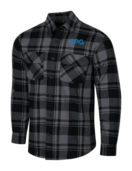 Medium Grey/Black Plaid Flannel Shirt w/CPG Logo