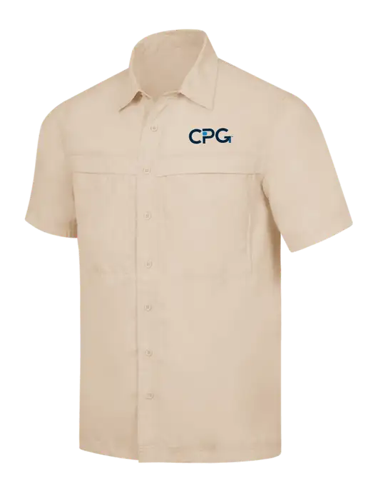 Tan Short Sleeve UV Daybreak Shirt w/CPG Logo