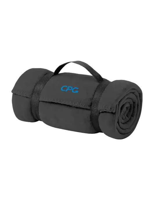 Casual Midnight Heather Fleece Blanket With Strap w/CPG Logo