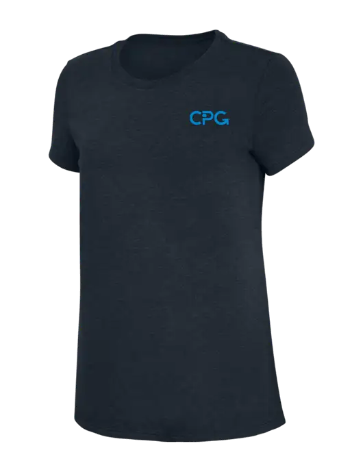 Womens Simply Soft Navy 4.5oz Poly/Combed Ring Spun Cotton T-Shirt w/CPG Logo