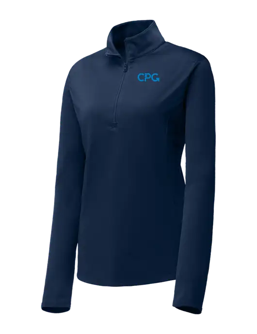 Navy Womens Posicharge Competitor ¼ Zip Pullover w/CPG Logo