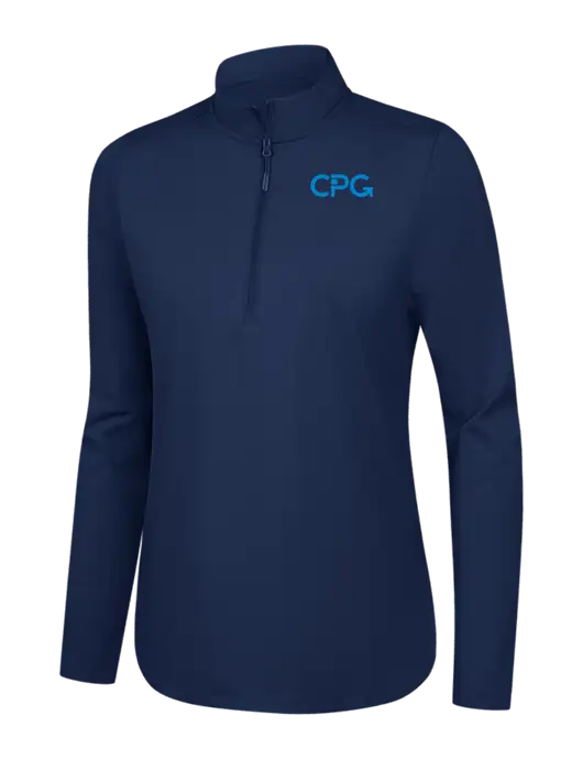  Womens Dark Navy C-FREE Double Knit 1/4-Zip w/CPG Logo