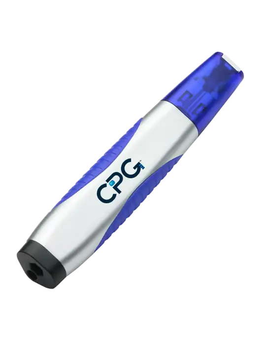 Silver/Blue Level Light Screwdriver Pen w/CPG Logo