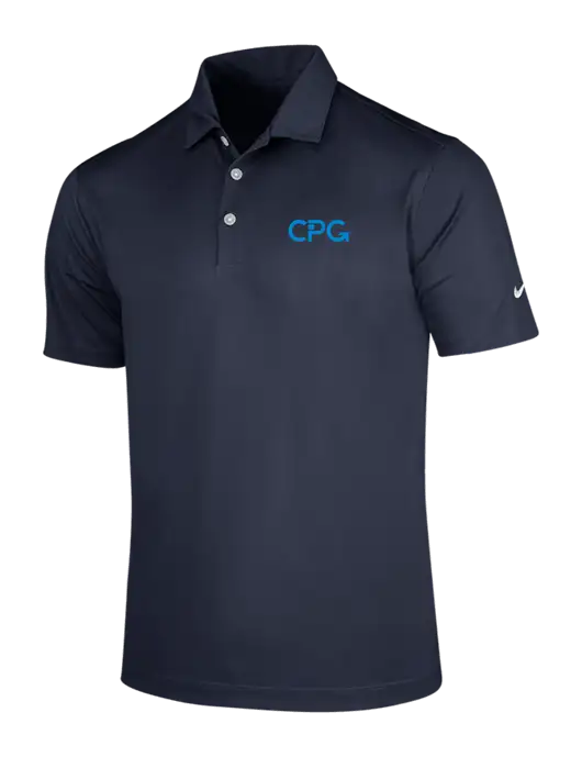 NIKE Dark Navy Dri-Fit Vertical Mesh Polo w/CPG Logo