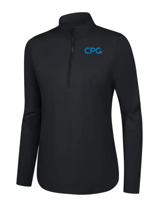  Womens Black C-FREE Double Knit 1/4-Zip w/CPG Logo