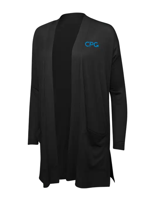 Black Womens Concept Long Pocket Cardigan w/CPG Logo