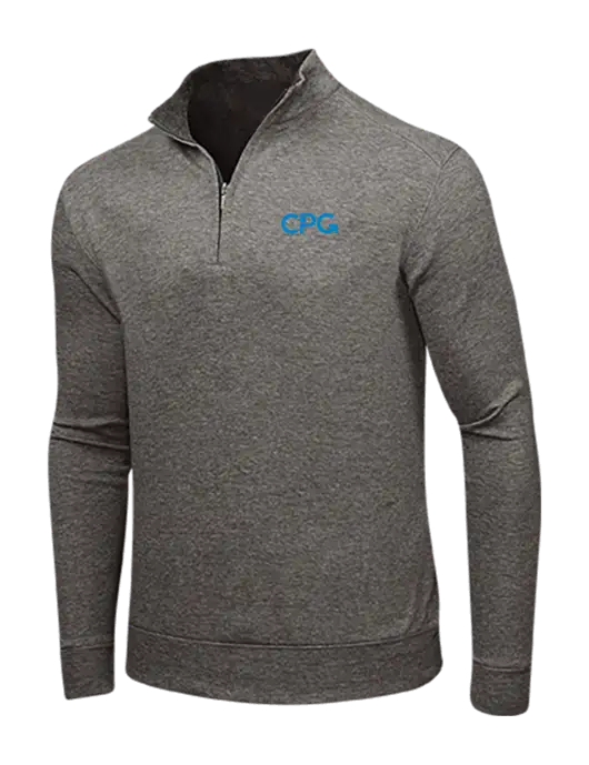Charcoal Heather/Medium Heather Grey Interlock 1/4 Zip w/CPG Logo
