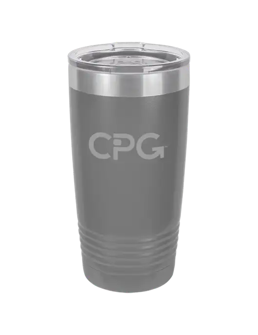 Polar Camel 20 oz Powder Coated Grey Vacuum Insulated Tumbler  w/CPG Logo