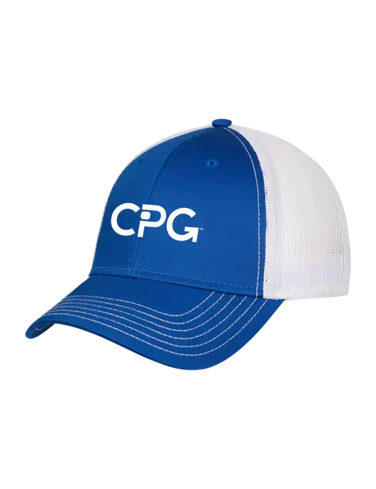 Royal & White Mesh Trucker Cap Snap Back w/CPG Logo