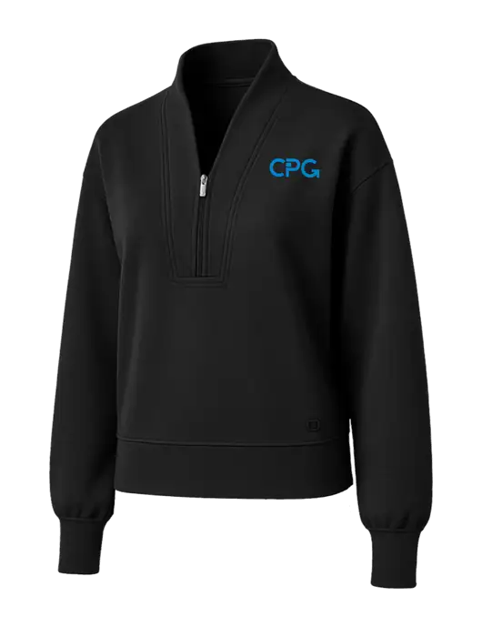 OGIO Womens Black Transcend 1/4-Zip w/CPG Logo