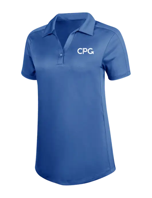 Womens Dark Royal Blue Diamond Jacquard Polo w/CPG Logo