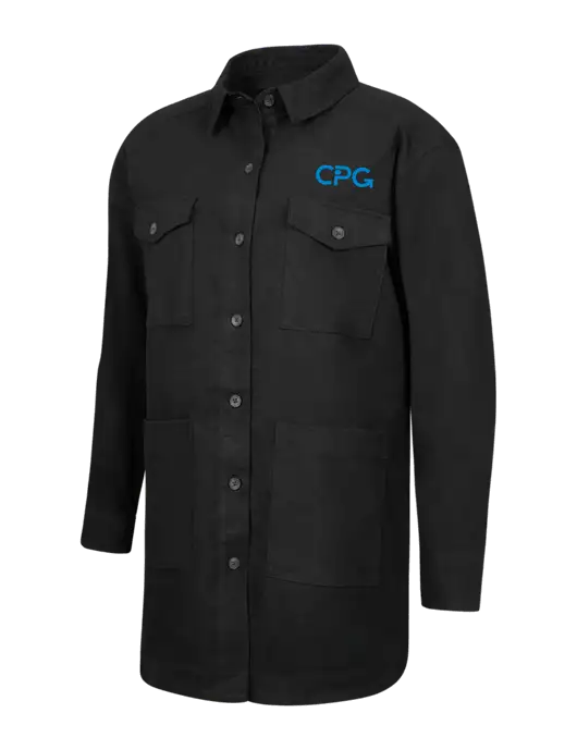 Mercer+Mettle Womens Black Long Sleeve Twill Overshirt w/CPG Logo