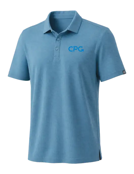 TravisMathew Dark Carolina Blue Coto Performance Polo w/CPG Logo