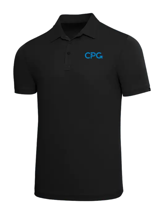 TravisMathew Black Solid Oceanside Polo w/CPG Logo