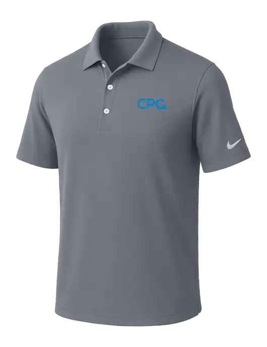 NIKE Medium Grey Dri-Fit Micro Pique Polo w/CPG Logo