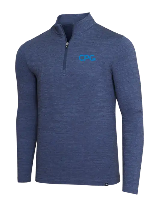 TravisMathew Navy Heather Crestview 1/4 Zip w/CPG Logo