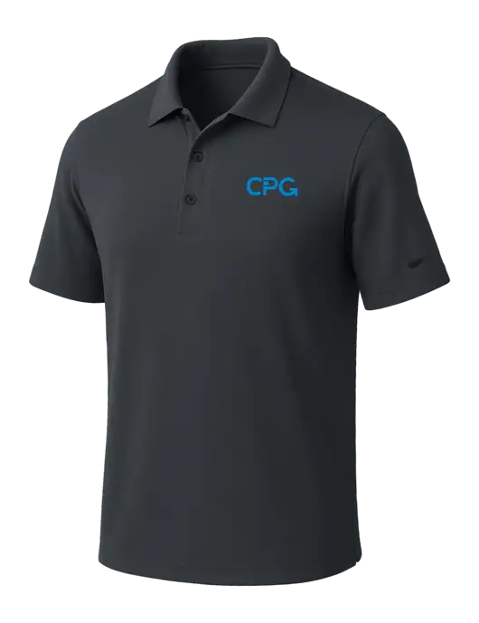 NIKE Dark Grey Dri-Fit Micro Pique Polo w/CPG Logo