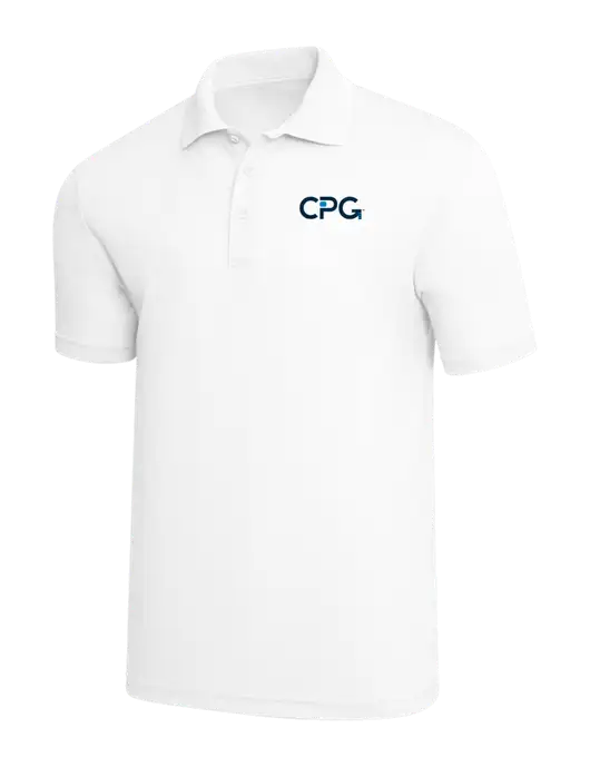 White PosiCharge RacerMesh Polo w/CPG Logo