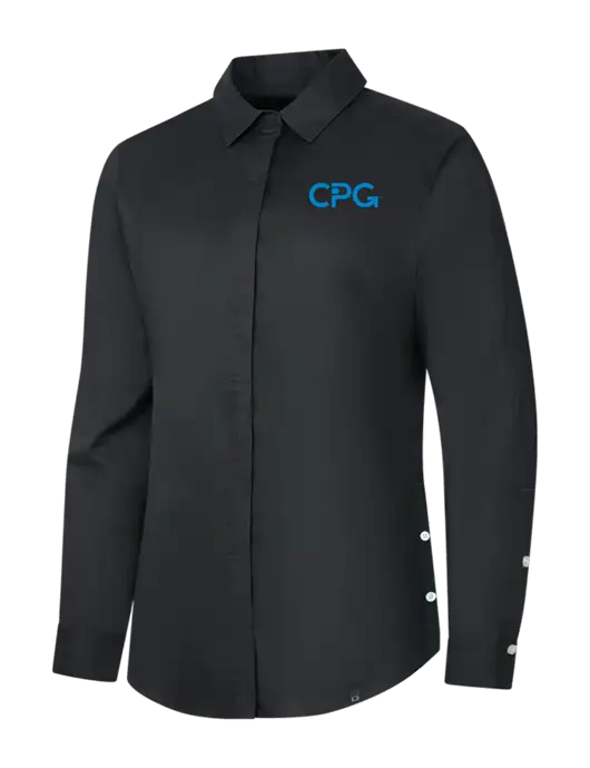 OGIO Womens Black Commuter Woven Shirt w/CPG Logo
