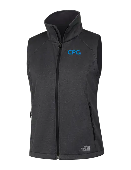 The North Face Womens Dark Grey Heather Ridgewall Soft Shell Vest  w/CPG Logo
