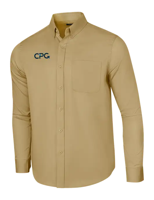 Long Sleeve Dark Tan Superpro React Twill Shirt w/CPG Logo