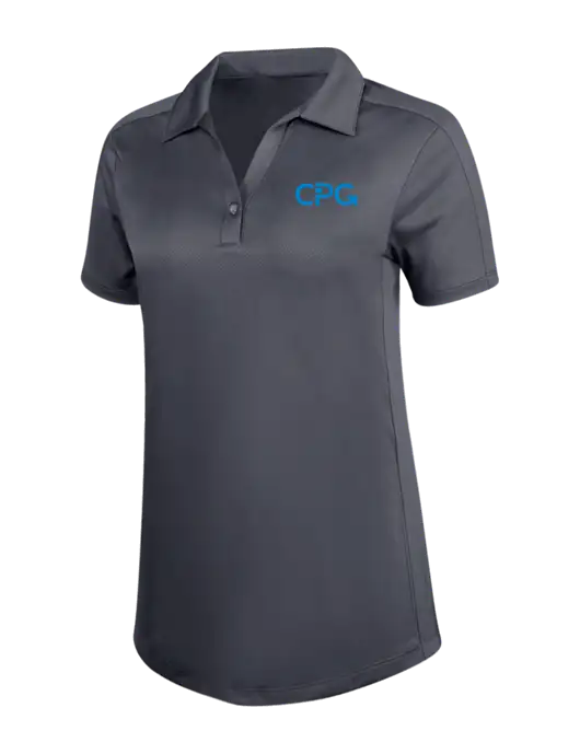 Womens Dark Grey Diamond Jacquard Polo w/CPG Logo