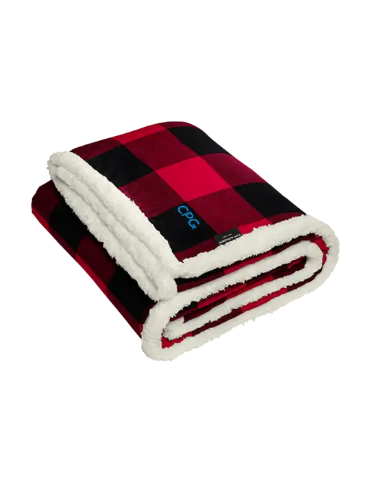 Red/Black Flannel  Sherpa Blanket w/CPG Logo
