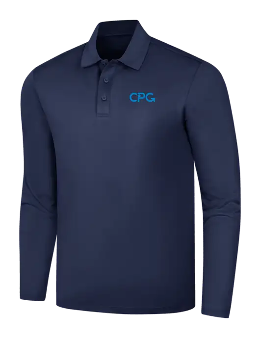Navy Silk Touch Performance Long Sleeve Polo w/CPG Logo