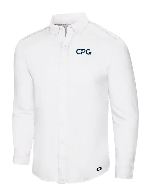 OGIO Bright White Modern Code Stretch Button-Up Shirt w/CPG Logo
