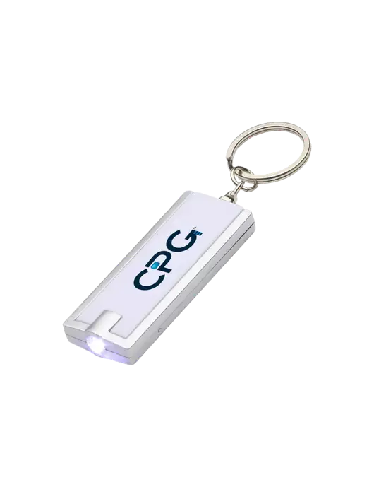 Simple Touch White LED Keychain w/CPG Logo