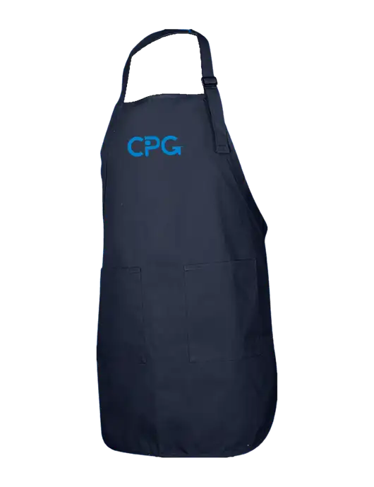 Full-Length Navy Apron With Pockets w/CPG Logo