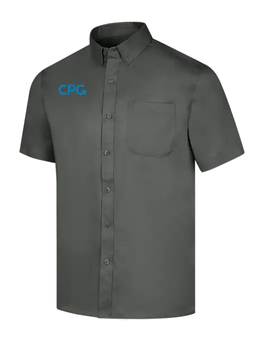 Short Sleeve Dark Grey Superpro React Twill Shirt w/CPG Logo