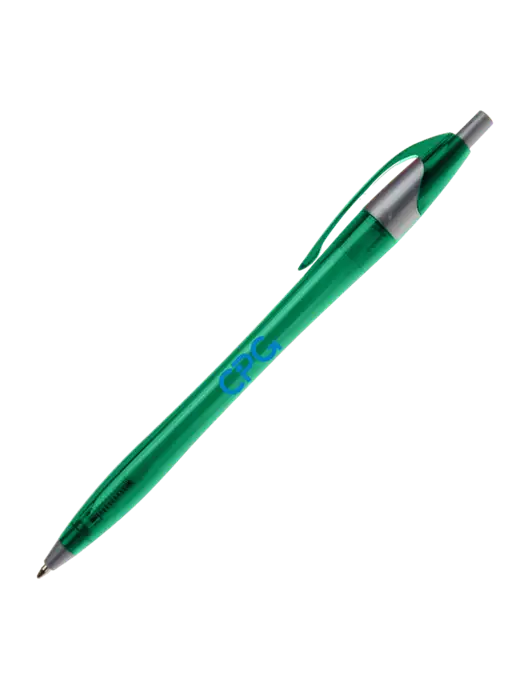 Novella Translucent Green/Silver Jewel Pen - Blue Ink w/CPG Logo