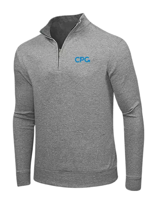 Medium Heather Grey/Charcoal Heather Interlock 1/4 Zip w/CPG Logo