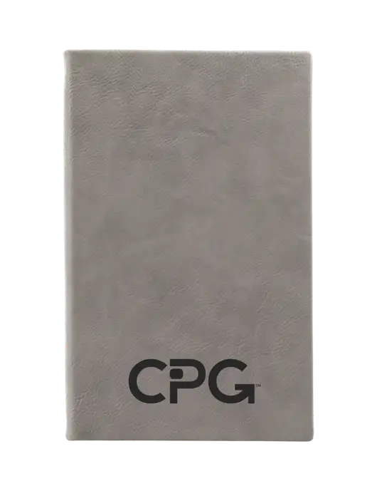 Grey Leatherette 5.25 x 8.25 Journal w/CPG Logo
