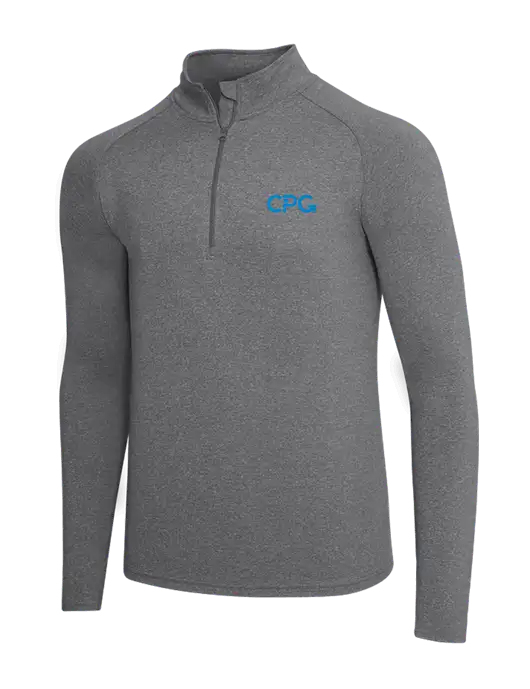 Dark Grey Heather Sport Wick Stretch 1/4 Zip Pullover w/CPG Logo