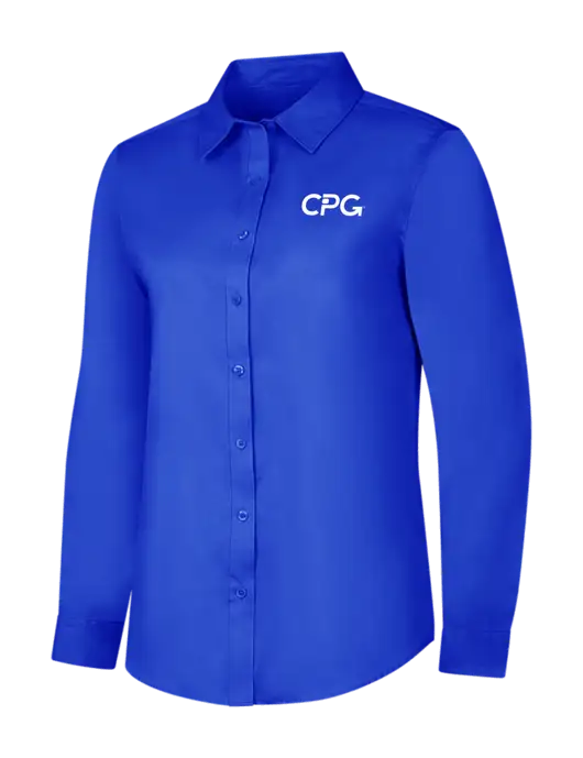 Womens Long Sleeve Dark Royal Superpro React Twill Shirt w/CPG Logo