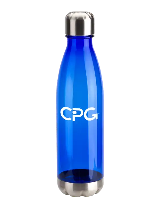 Bayside Tritan Blue 25 oz Bottle with Stainless Base and Cap w/CPG Logo
