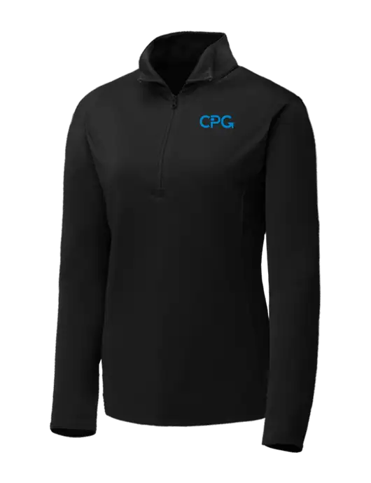 Black Womens Posicharge Competitor ¼ Zip Pullover w/CPG Logo